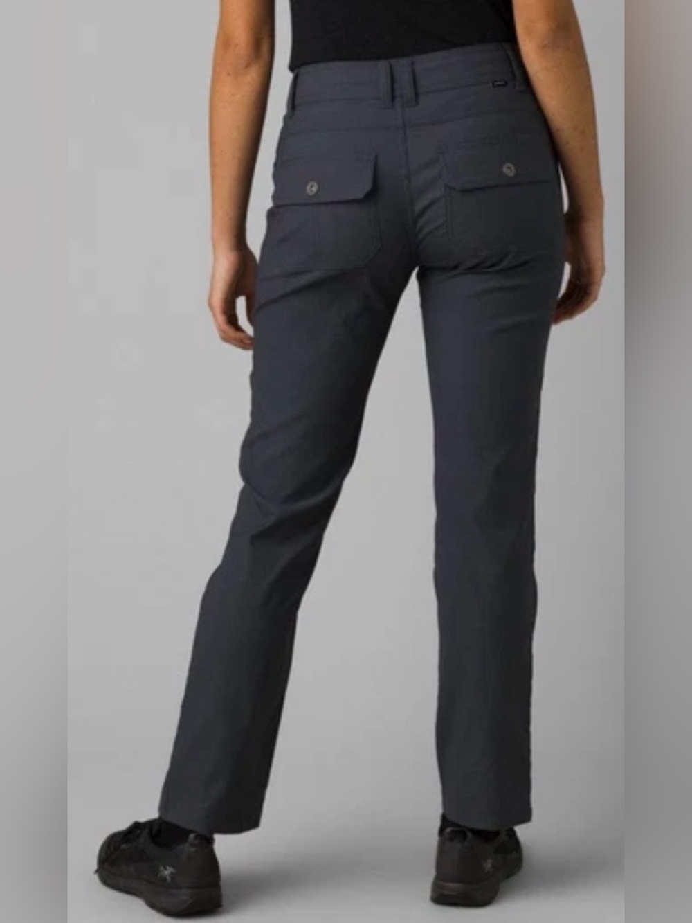 prAna Halle Straight Pants 12 Short Black ReZion Hiking Outdoor Gorpcore